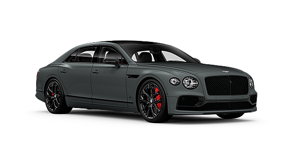 Modix GmbH Bentley Flying Spur S front side angled view in Cambrian Grey coloured exterior. 